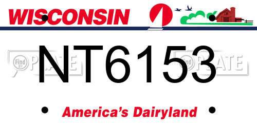 NT6153 Wisconsin License Plate