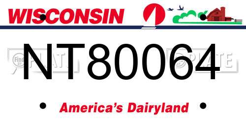 NT80064 Wisconsin License Plate