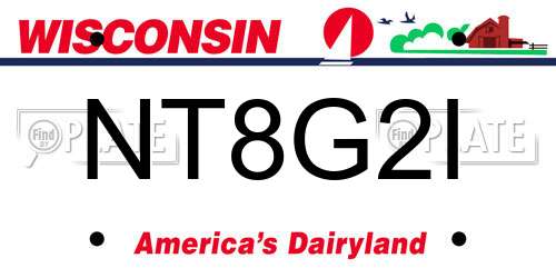 NT8G2I Wisconsin License Plate