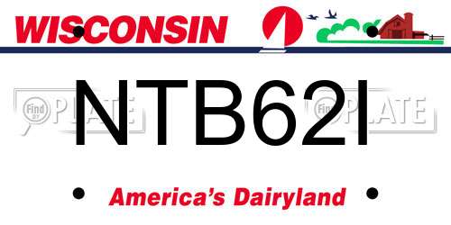 NTB62I Wisconsin License Plate