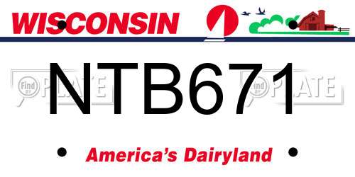 NTB671 Wisconsin License Plate