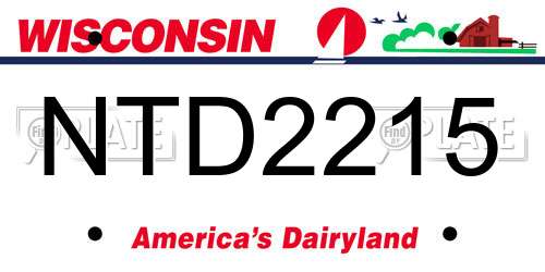 NTD2215 Wisconsin License Plate