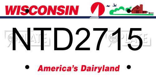 NTD2715 Wisconsin License Plate
