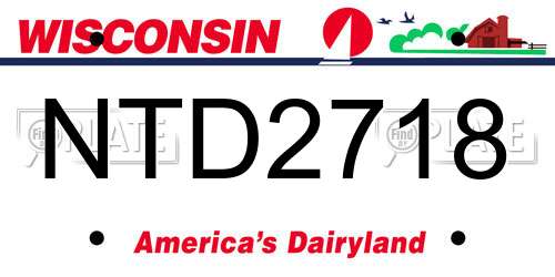 NTD2718 Wisconsin License Plate