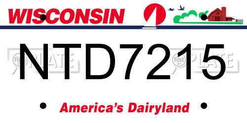 NTD7215 Wisconsin License Plate