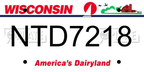 NTD7218 Wisconsin License Plate