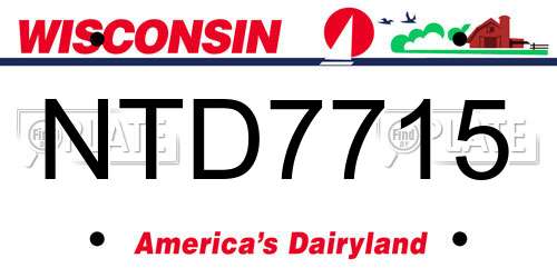 NTD7715 Wisconsin License Plate