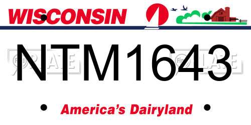 NTM1643 Wisconsin License Plate