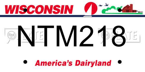 NTM218 Wisconsin License Plate