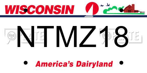 NTMZ18 Wisconsin License Plate