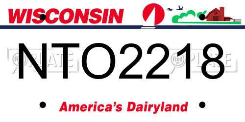 NTO2218 Wisconsin License Plate