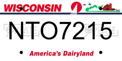 NTO7215 Wisconsin License Plate