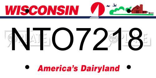 NTO7218 Wisconsin License Plate