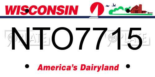 NTO7715 Wisconsin License Plate
