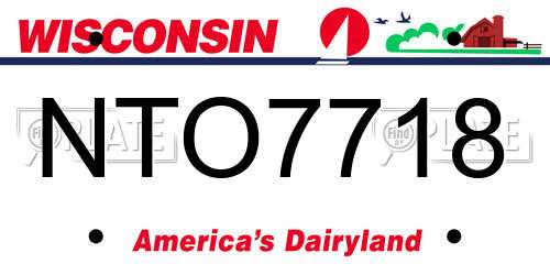 NTO7718 Wisconsin License Plate