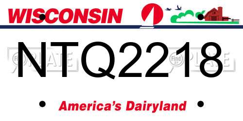 NTQ2218 Wisconsin License Plate
