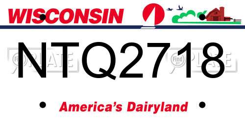 NTQ2718 Wisconsin License Plate