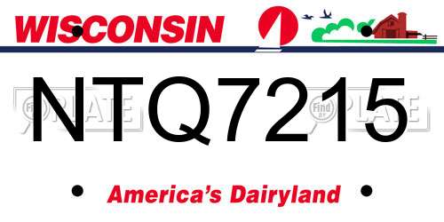 NTQ7215 Wisconsin License Plate