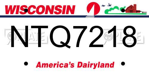 NTQ7218 Wisconsin License Plate
