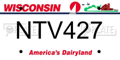 NTV427 Wisconsin License Plate