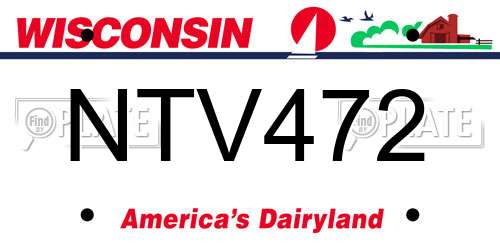 NTV472 Wisconsin License Plate