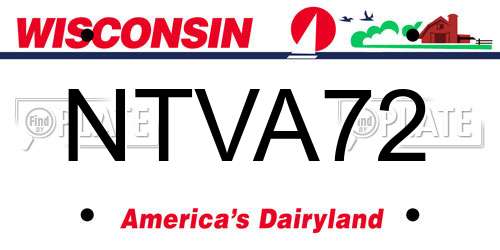 NTVA72 Wisconsin License Plate