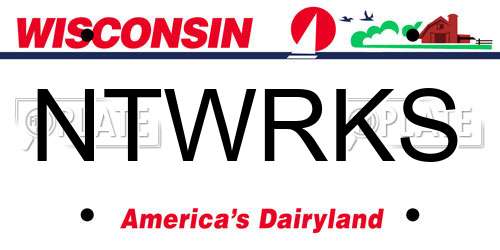 NTWRKS Wisconsin License Plate