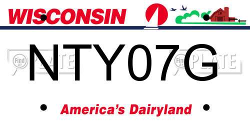 NTY07G Wisconsin License Plate