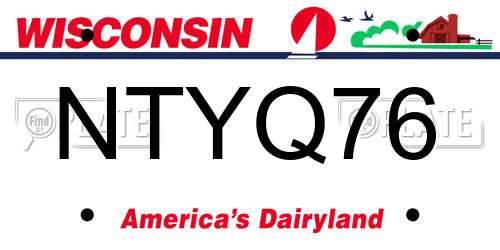 NTYQ76 Wisconsin License Plate