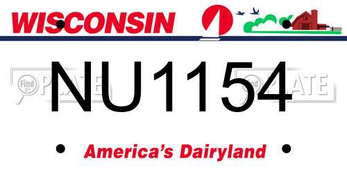 NU1154 Wisconsin License Plate