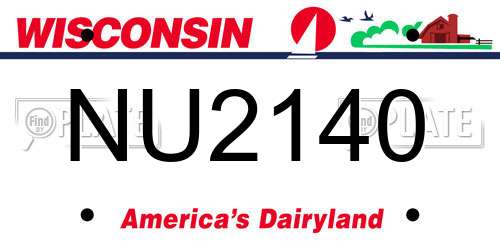 NU2140 Wisconsin License Plate