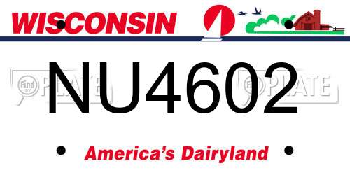 NU4602 Wisconsin License Plate