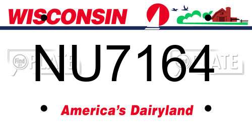 NU7164 Wisconsin License Plate