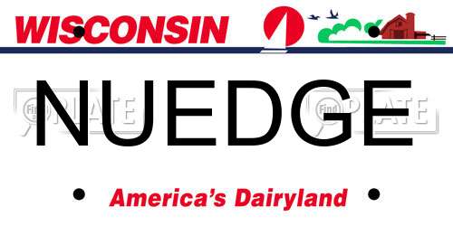 NUEDGE Wisconsin License Plate