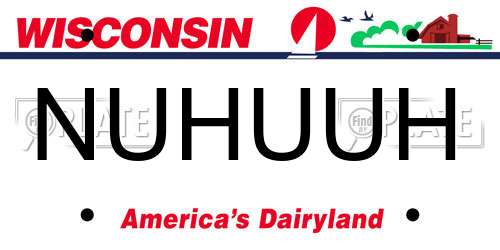 NUHUUH Wisconsin License Plate