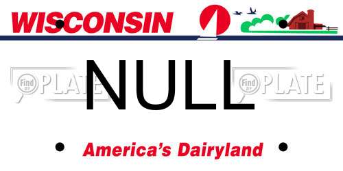 NULL Wisconsin License Plate