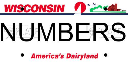 NUMBERS Wisconsin License Plate