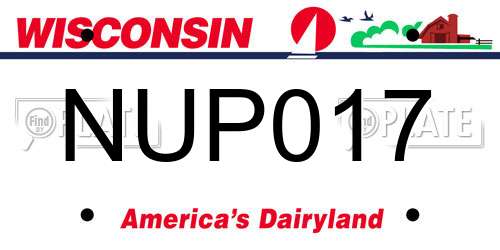 NUP017 Wisconsin License Plate
