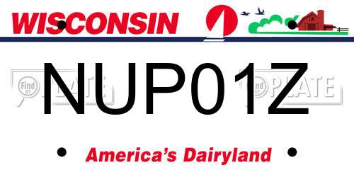 NUP01Z Wisconsin License Plate