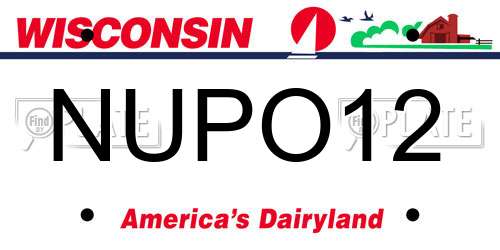 NUPO12 Wisconsin License Plate