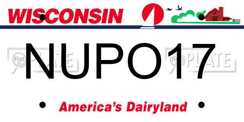 NUPO17 Wisconsin License Plate