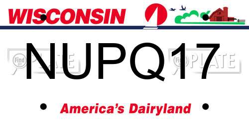 NUPQ17 Wisconsin License Plate