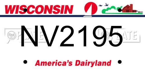 NV2195 Wisconsin License Plate