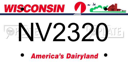 NV2320 Wisconsin License Plate