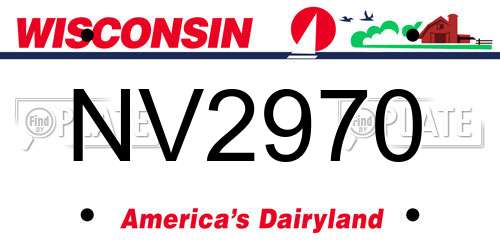 NV2970 Wisconsin License Plate