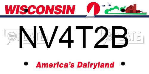 NV4T2B Wisconsin License Plate