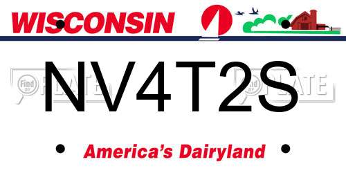 NV4T2S Wisconsin License Plate