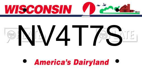 NV4T7S Wisconsin License Plate