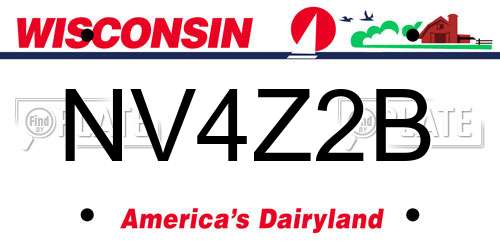 NV4Z2B Wisconsin License Plate