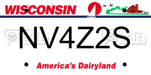 NV4Z2S Wisconsin License Plate